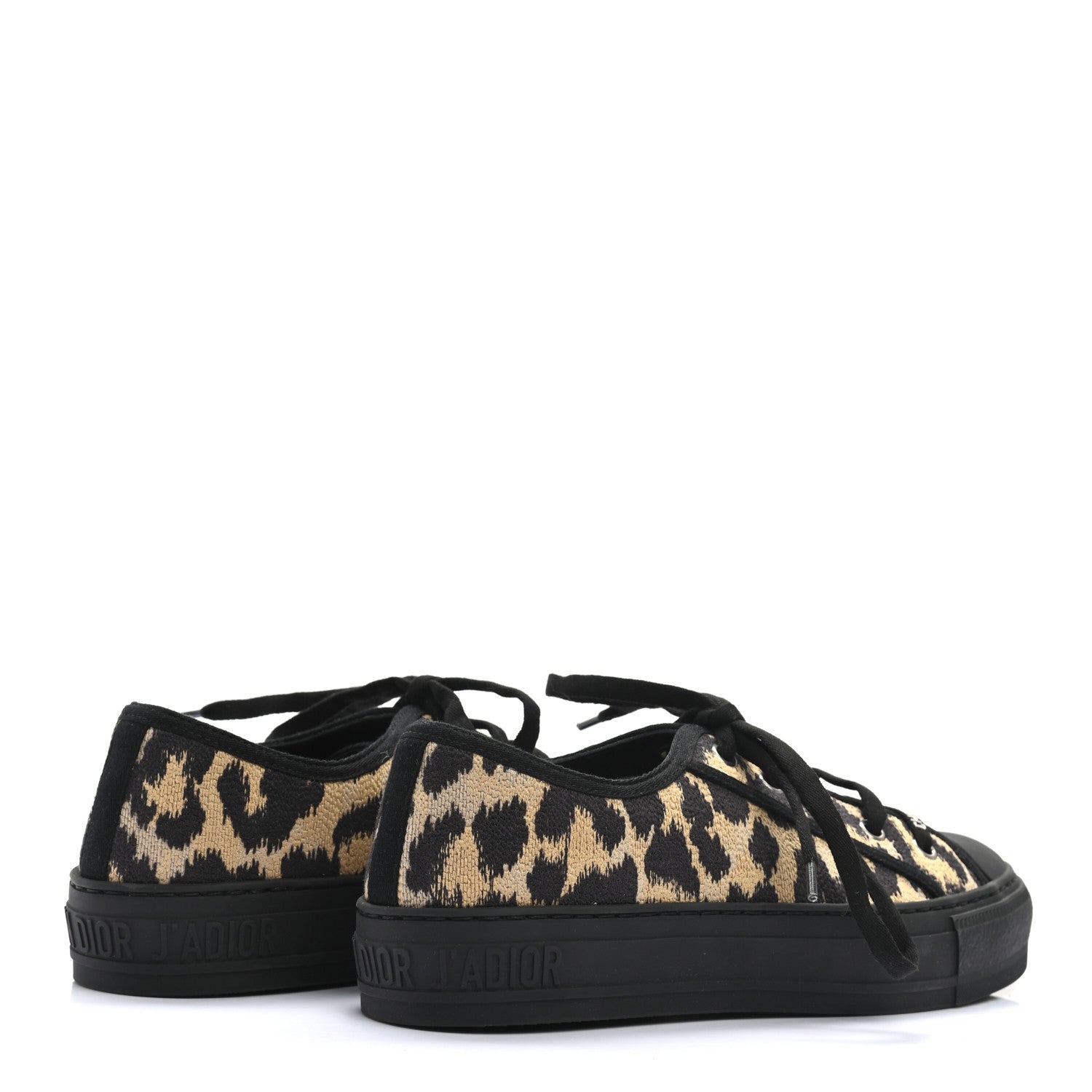 Christian Dior Cotton Mizza Embroidered Walk'N'Dior Low Top Sneakers 37.5 Natural Black 4 of 8