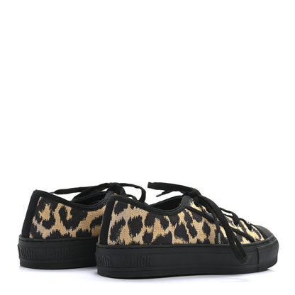 Christian Dior Cotton Mizza Embroidered Walk'N'Dior Low Top Sneakers 37.5 Natural Black 4 of 8