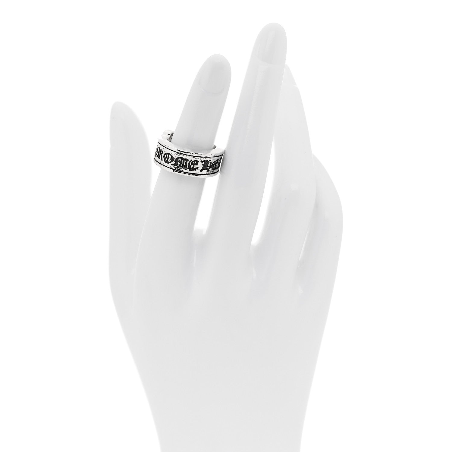 Chrome Hearts Sterling Silver Diamond Horseshoe Ring 48 4.5 2 of 8