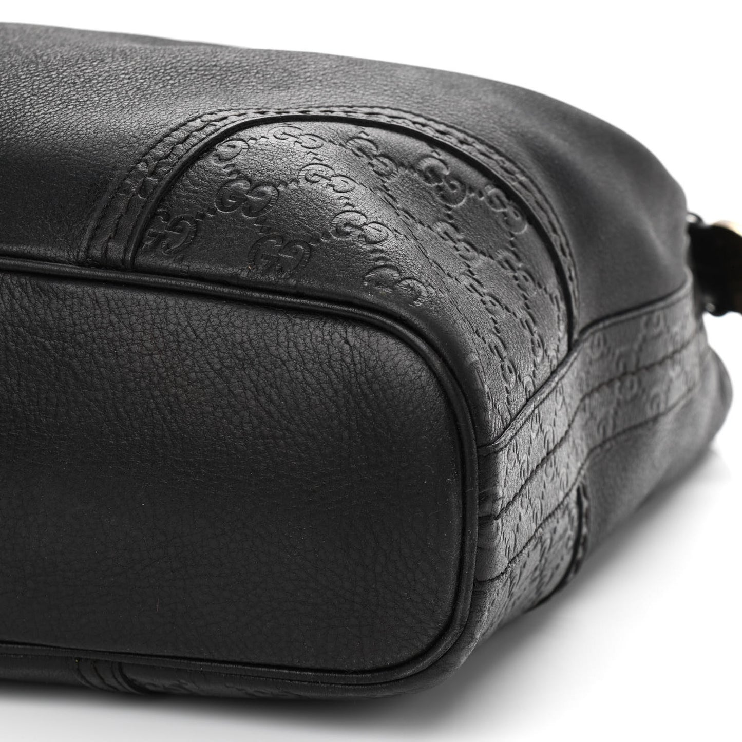 Calfskin Guccissima Trim Large Signoria Hobo Black
