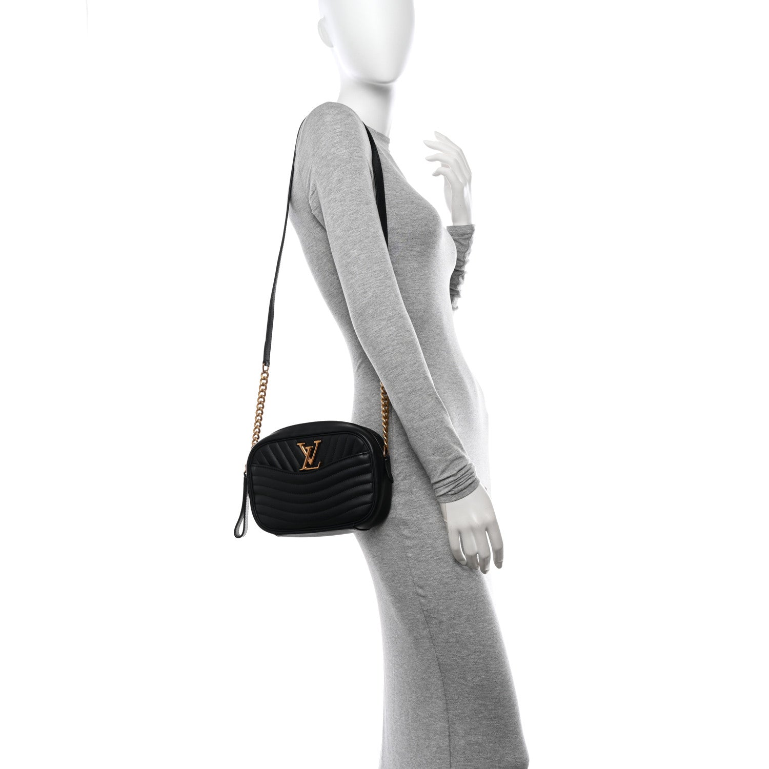 Louis Vuitton Calfskin New Wave Camera Bag Black 2 of 12