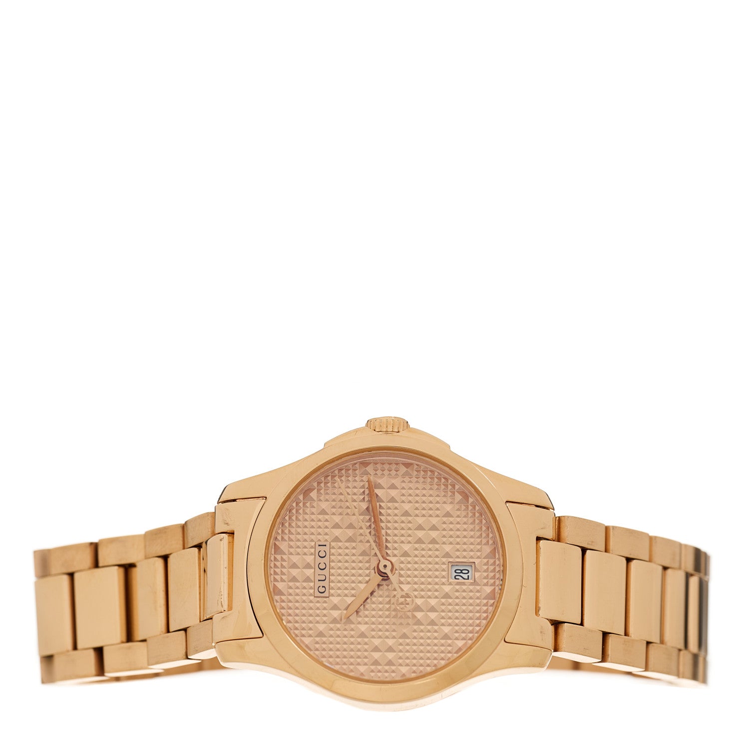 Gucci Stainless Steel 27mm G-Timeless Diamante Quartz Watch Gold 2 of 4