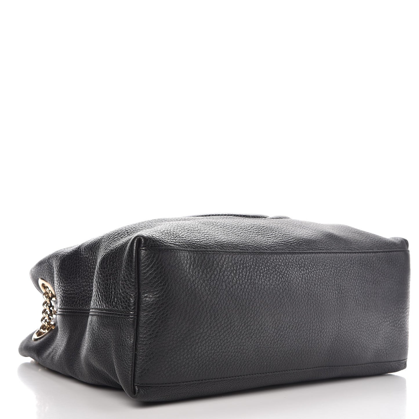 Pebbled Calfskin Medium Soho Chain Shoulder Bag Black