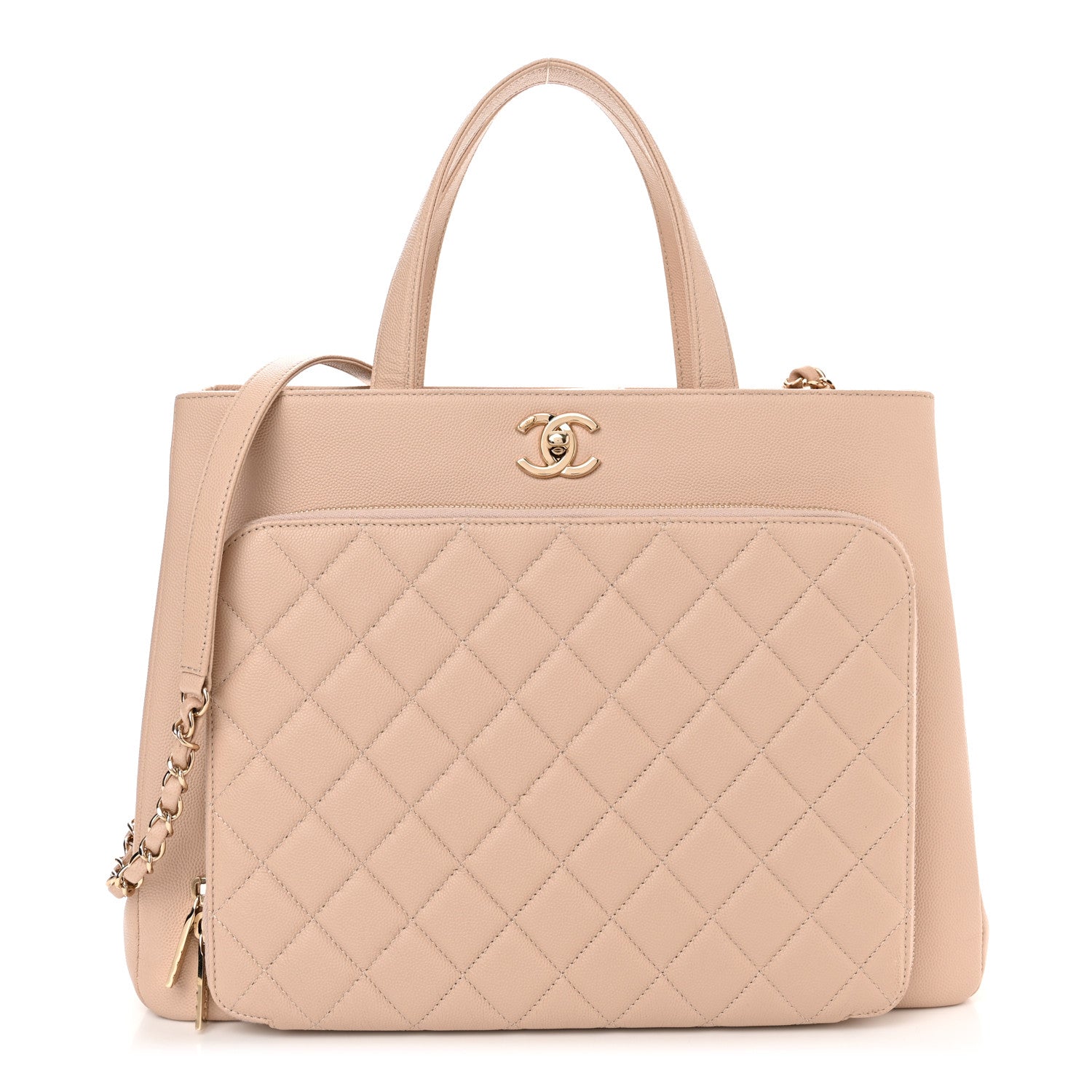 Chanel Caviar Quilted Large Business Affinity Shopping Bag Beige 1 of 15