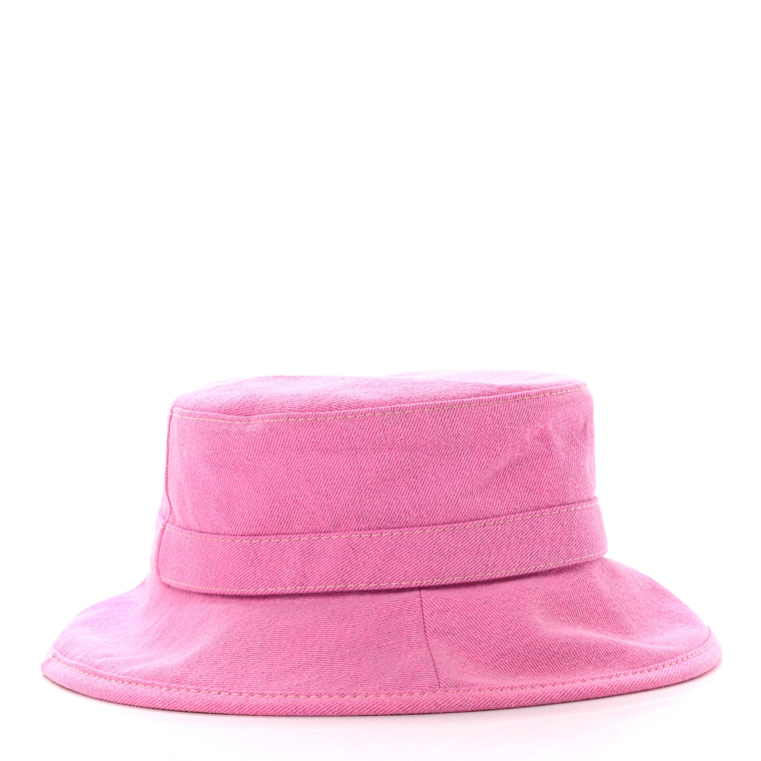 Chanel Denim Logo Bucket Hat Pink Yellow 5 of 9