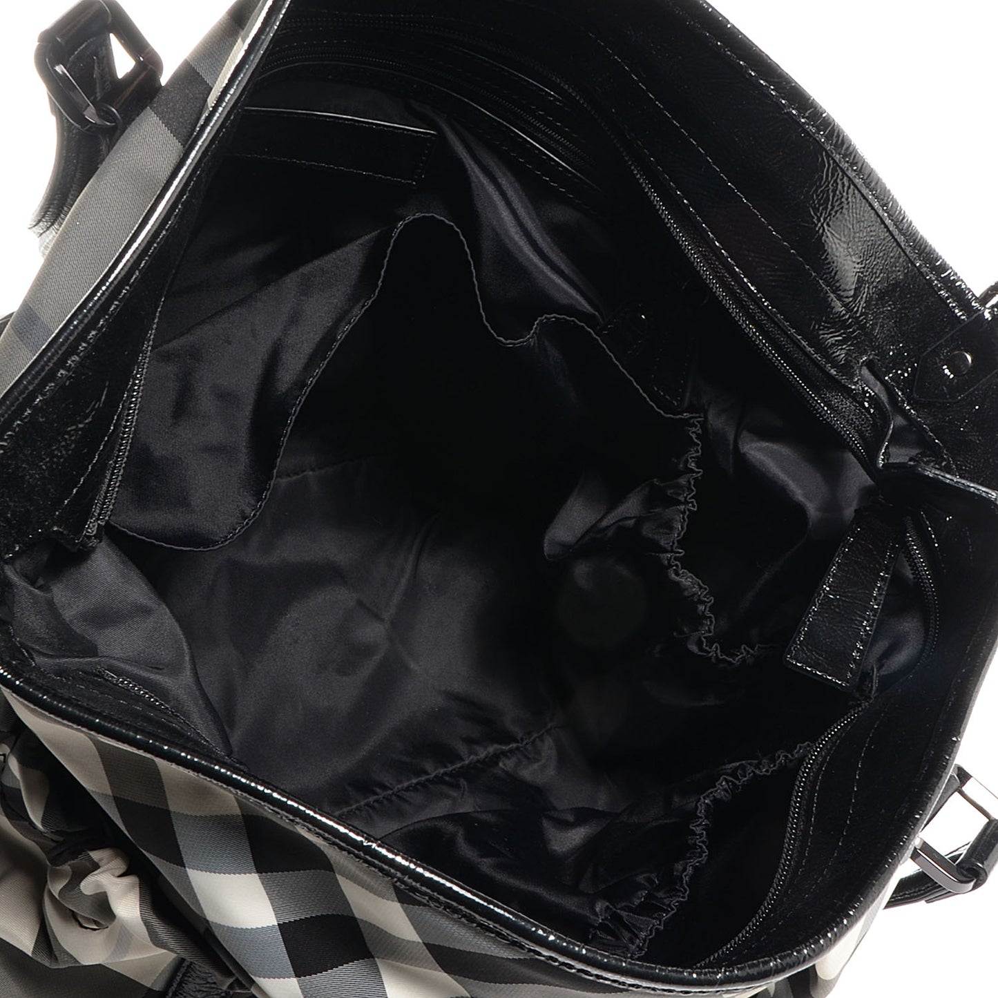 Nylon Beat Check Diaper Bag Black
