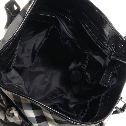 Burberry Nylon Beat Check Diaper Bag Black 5 of 9