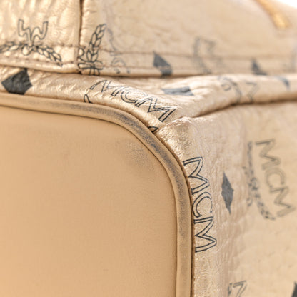 MCM Metallic Visetos Small Side Stud Stark Backpack Gold 12 of 13