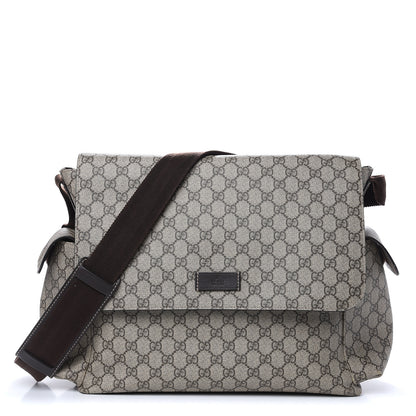 Gucci GG Plus Monogram Messenger Diaper Bag Dark Brown 2 of 13
