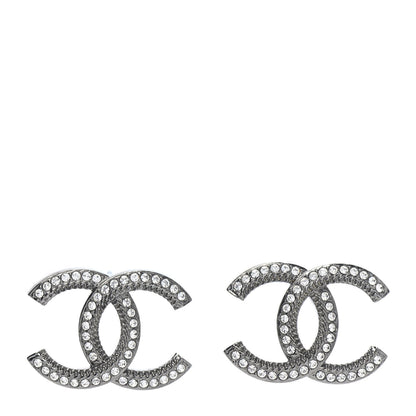 Chanel Ruthenium Crystal CC Earrings 1 of 4