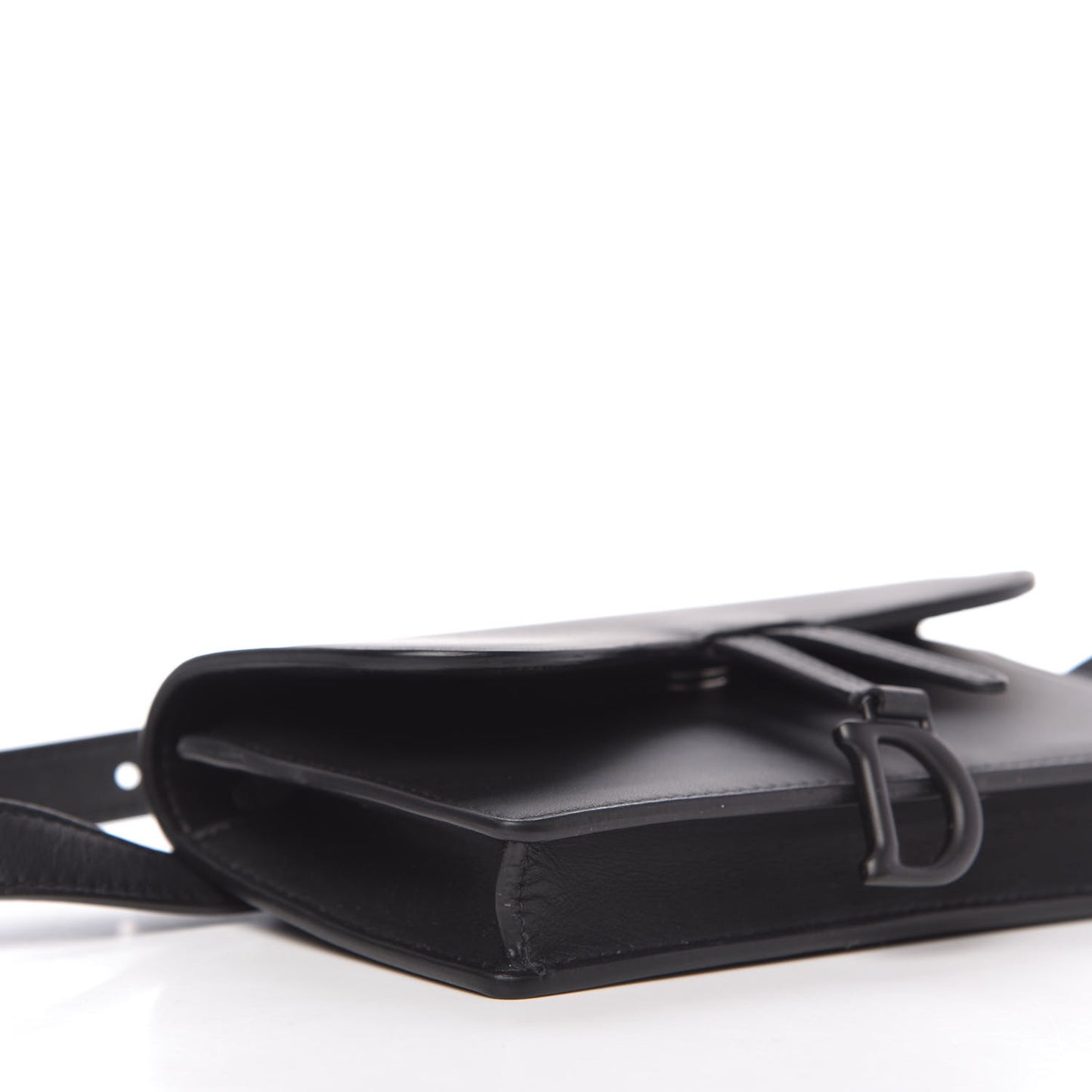 Ultra Matte Calfskin Saddle Belt Bag Black