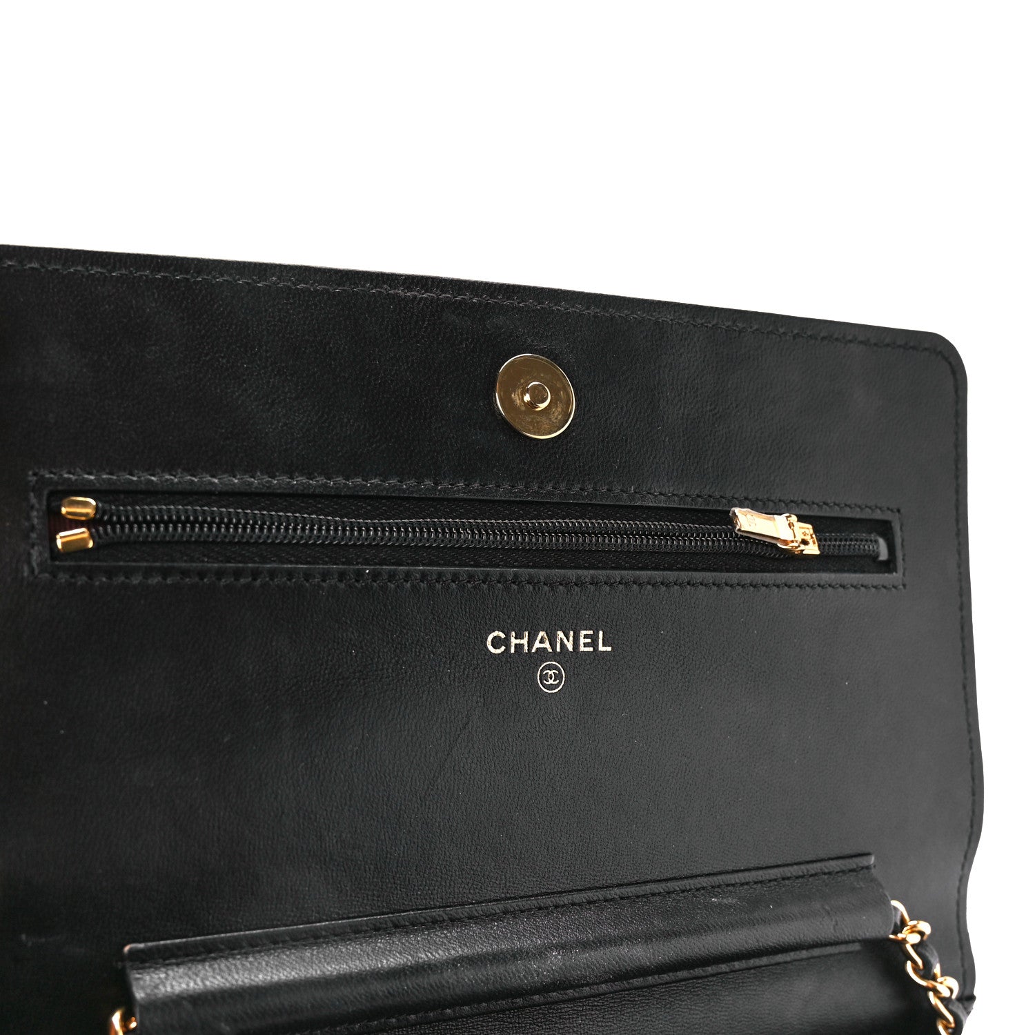 Chanel Lambskin Quilted Wallet On Chain WOC Black 6 of 12