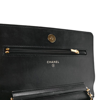 Chanel Lambskin Quilted Wallet On Chain WOC Black 6 of 12
