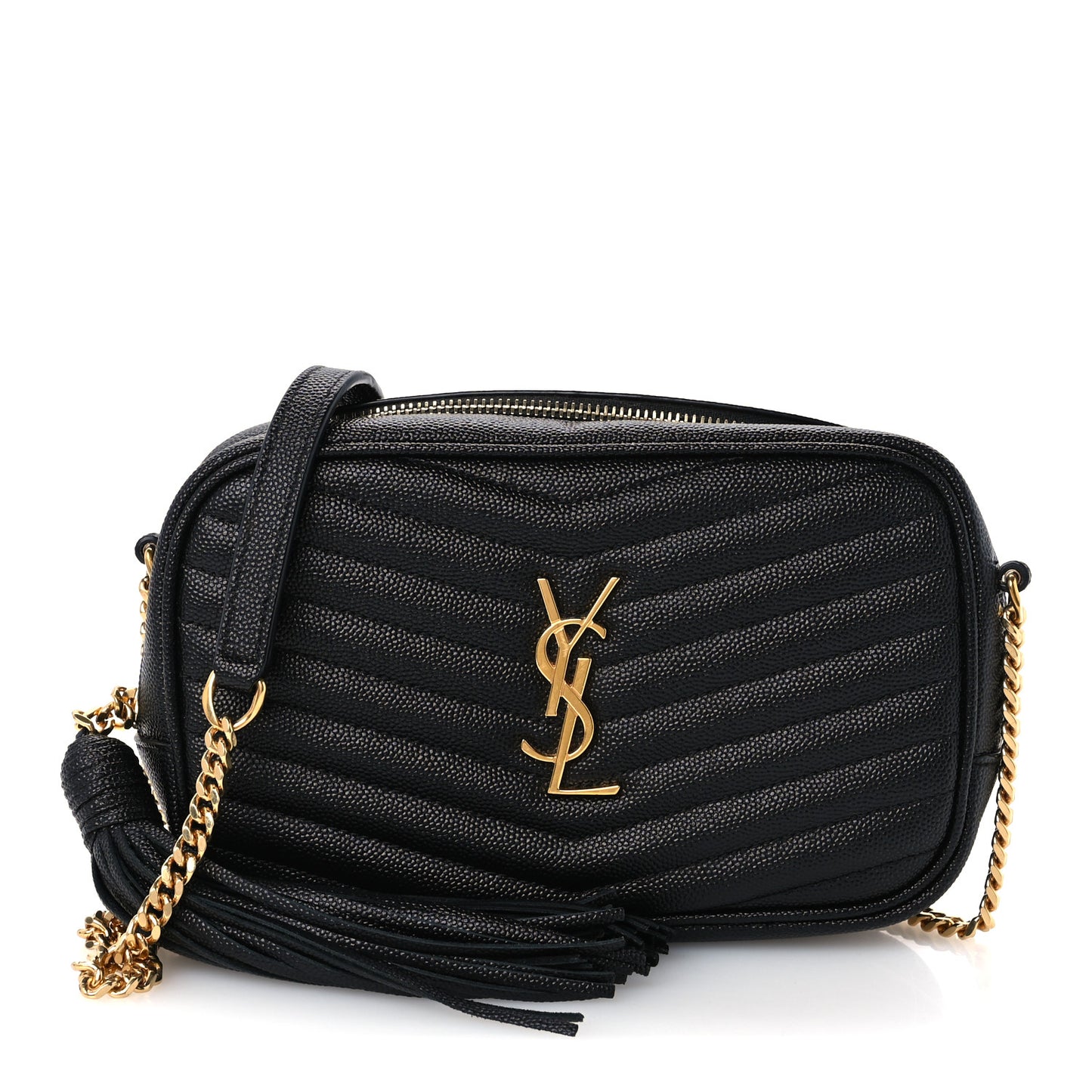 Grain De Poudre Matelasse Monogram Mini Lou Camera Bag Black