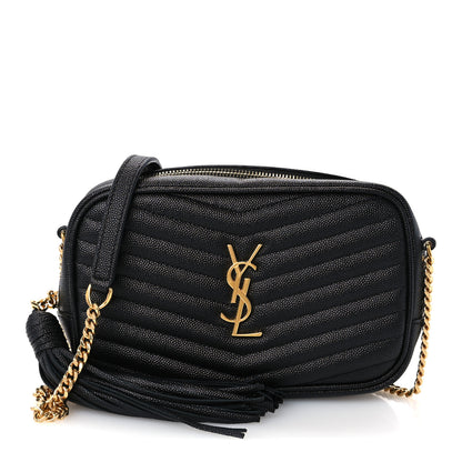 Saint Laurent Grain De Poudre Matelasse Monogram Mini Lou Camera Bag Black 1 of 10