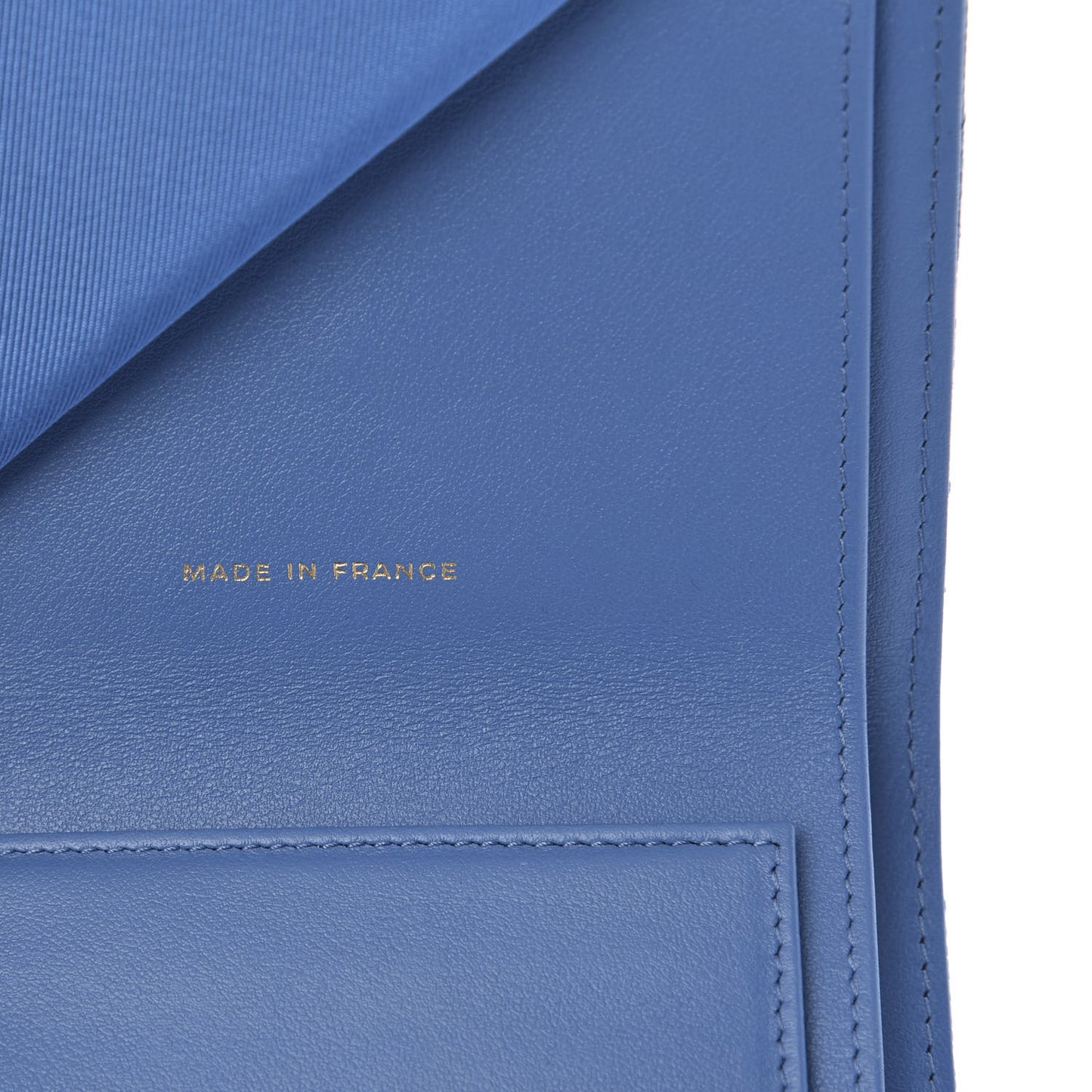 Caviar Quilted Compact Flap Wallet Blue