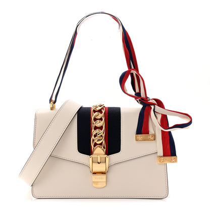 Gucci Calfskin Small Sylvie Shoulder Bag Off White 1 of 10
