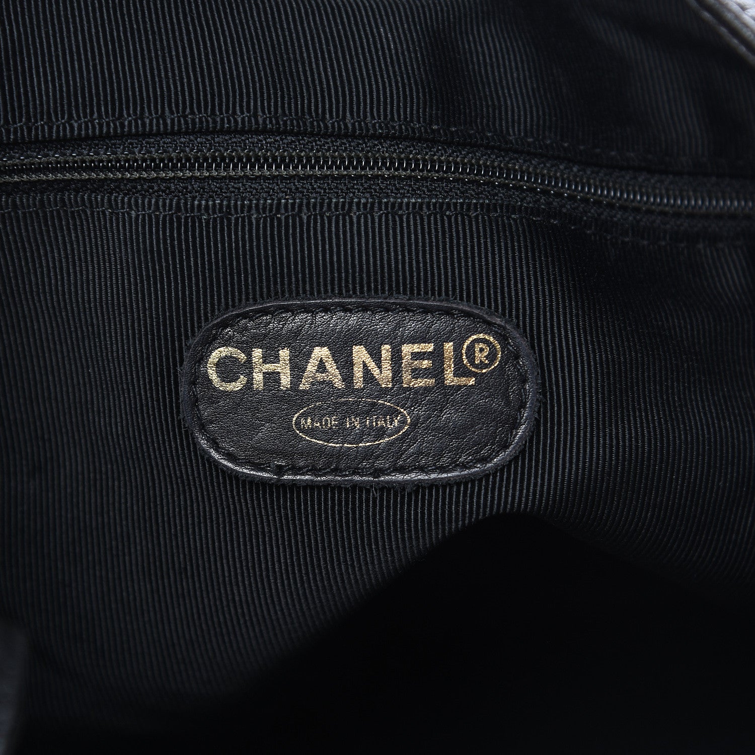 Chanel Lambskin Quilted Drawstring Bucket Bag Black 6 of 14