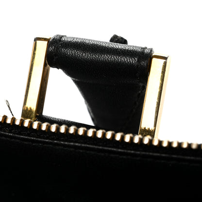 Chanel Calfskin Stitched Duffle Travel Bag Black 9 of 12