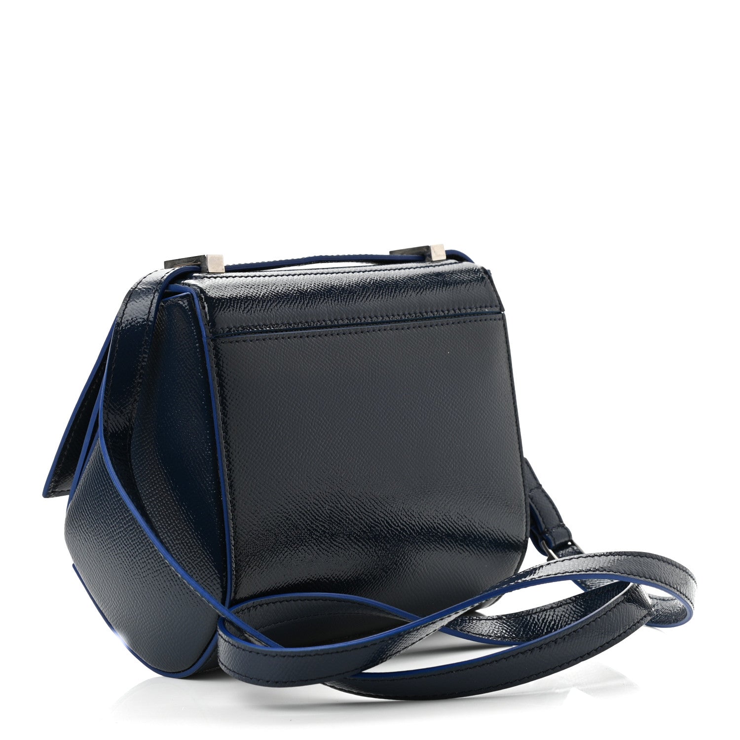 Givenchy Patent Calfskin Mini Pandora Box Crossbody Bag Blue 3 of 11