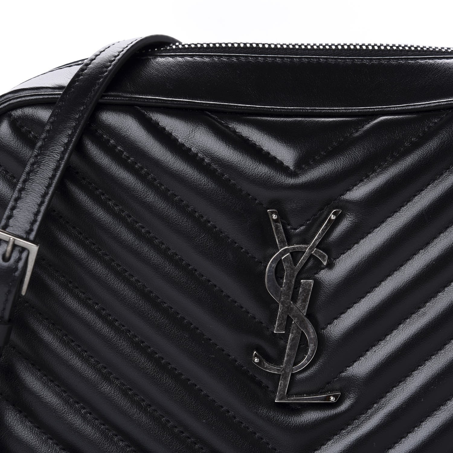 Saint Laurent Calfskin Matelasse Monogram Lou Camera Bag Black 10 of 10