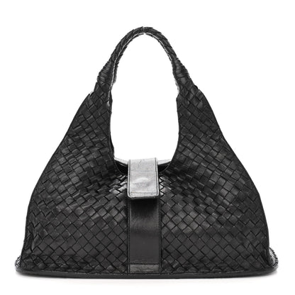 Bottega Veneta Nappa Intrecciato Shoulder Bag Black 1 of 14