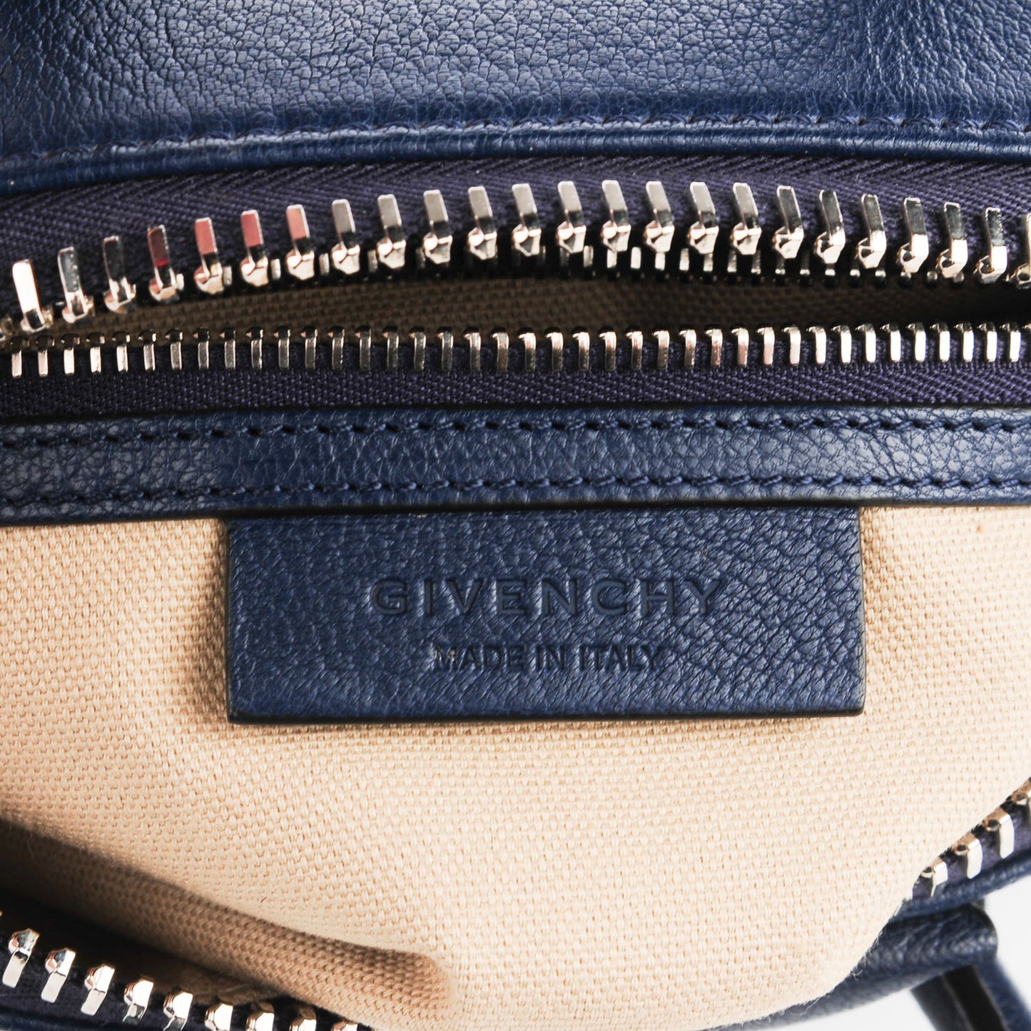 Sugar Goatskin Mini Antigona Deep Blue