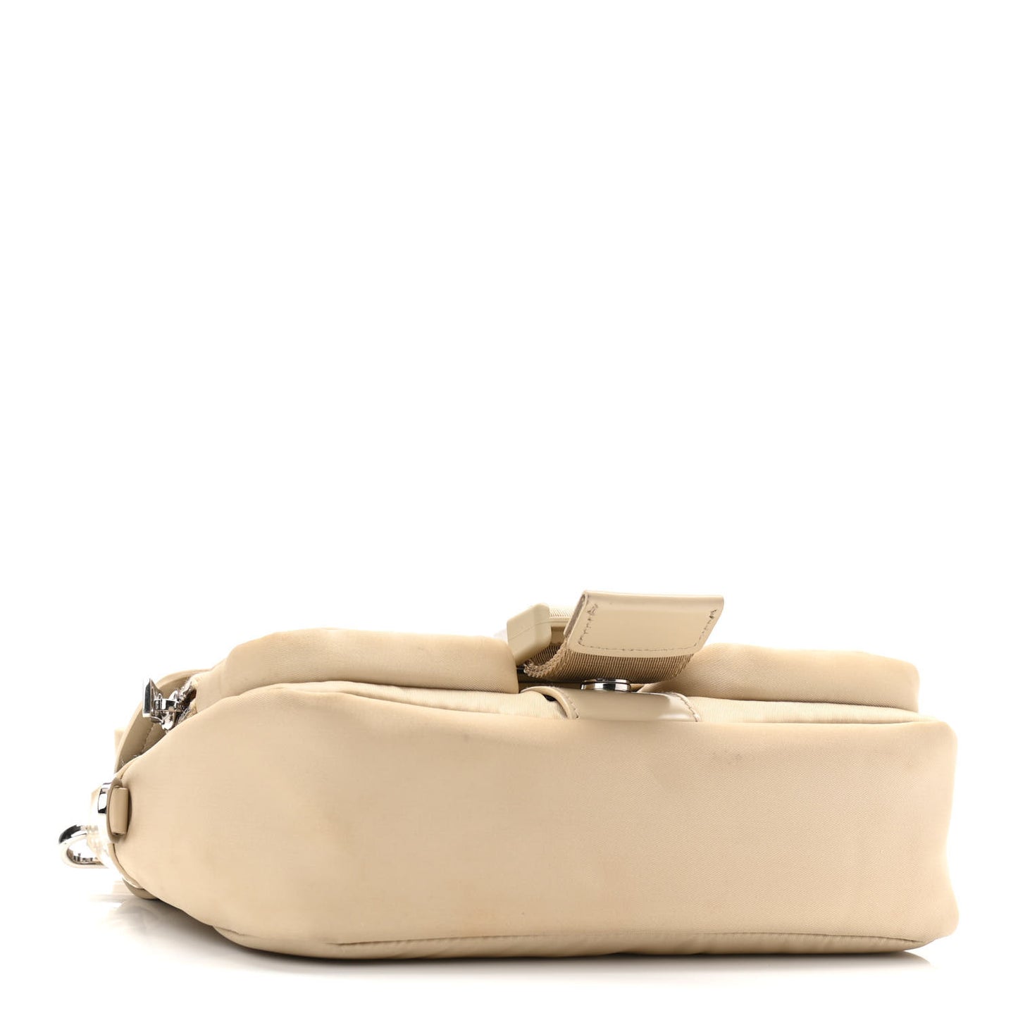 Re-Nylon Spazzolato Double Pocket Buckle Shoulder Bag Deserto