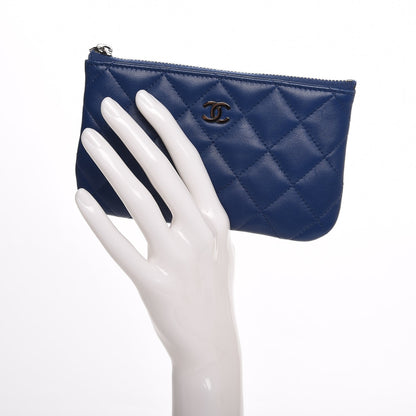 Chanel Lambskin Quilted Small Cosmetic Case Blue 2 of 8