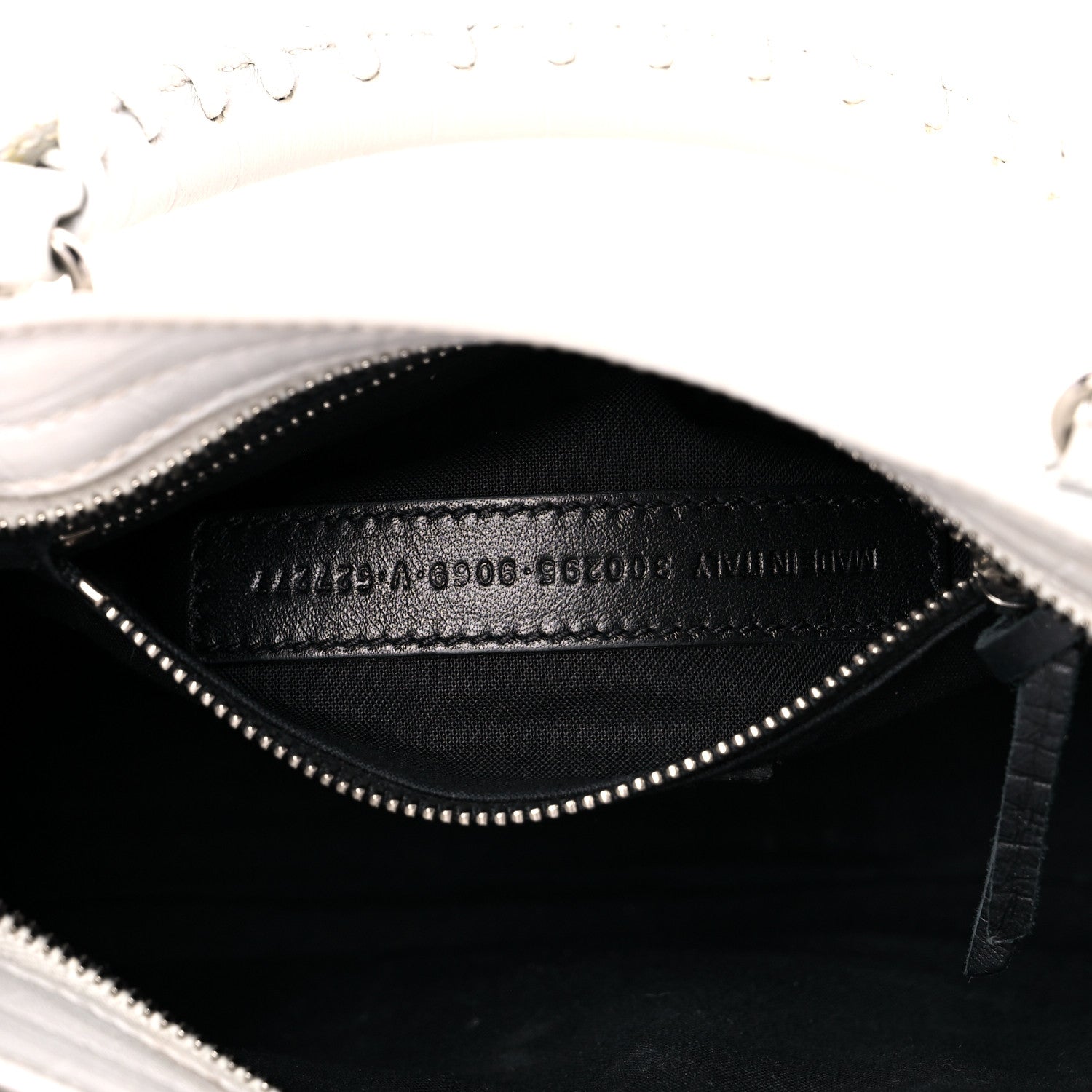Balenciaga Matte Supple Lambskin Crocodile Embossed Classic Silver Hardware Mini City White 7 of 18