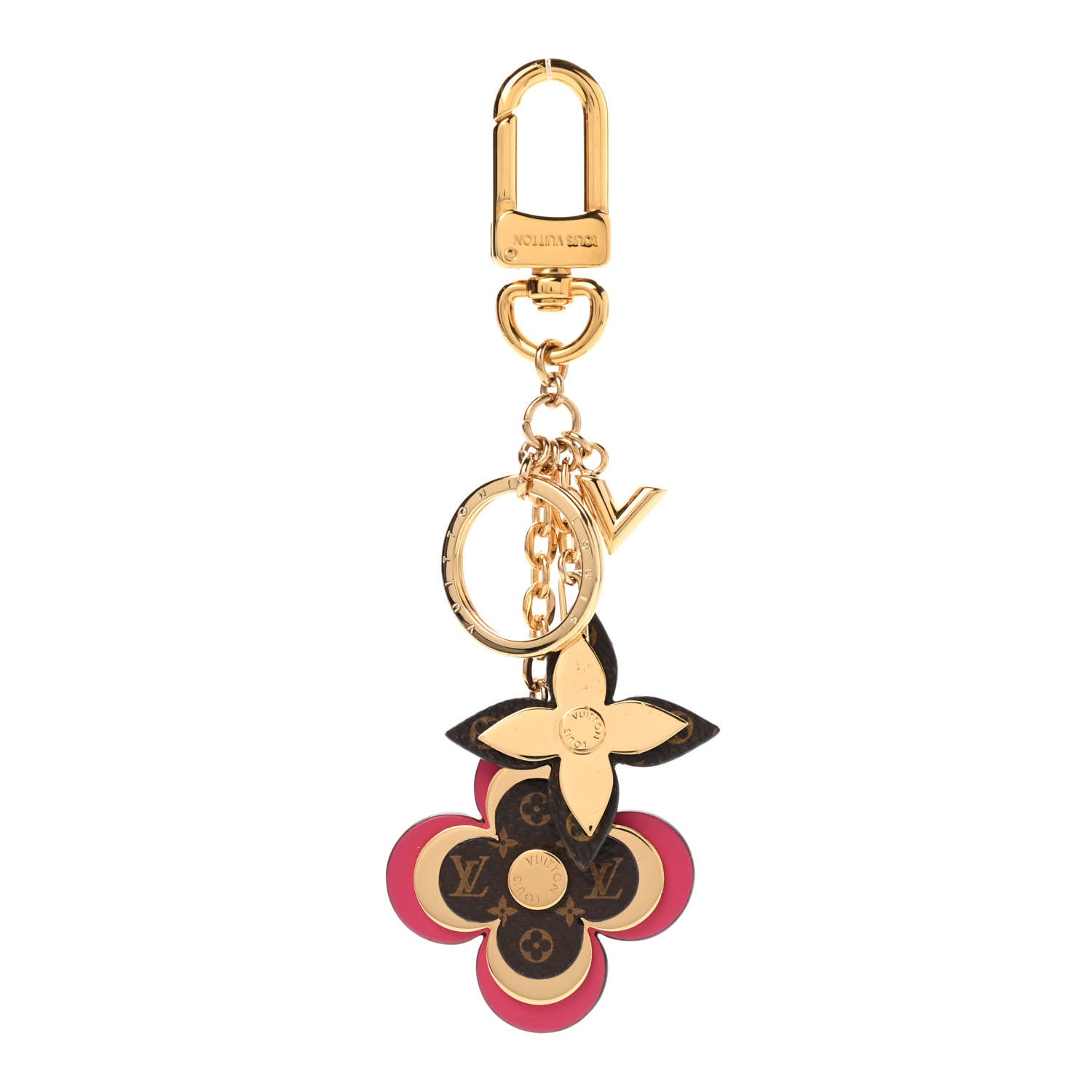 Louis Vuitton Monogram Blooming Flowers Bag Charm Key Holder Brown 1 of 3