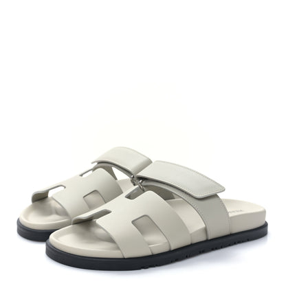 Hermes Calfskin Womens Chypre Sandals 38 Beige Esquisse 3 of 9