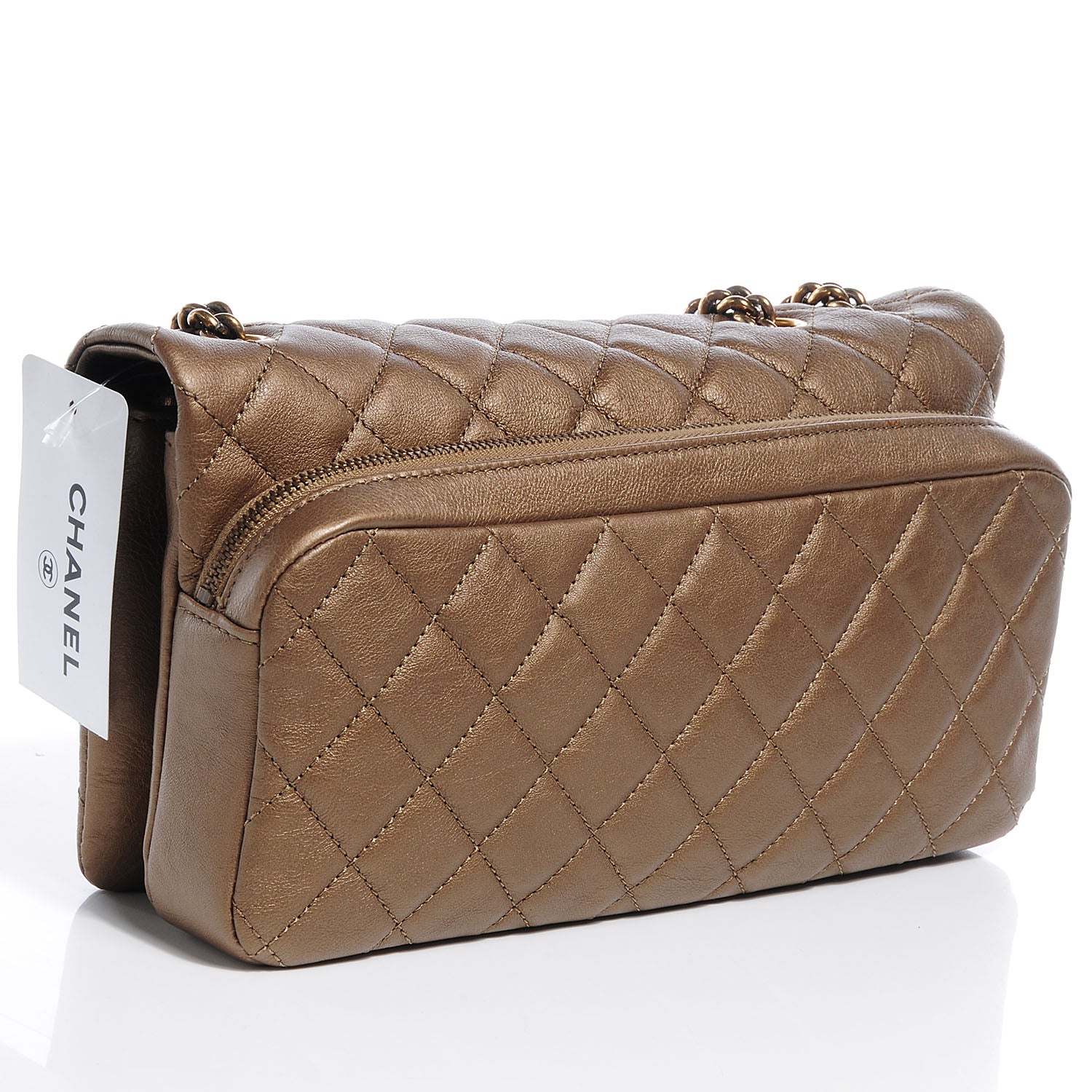 Chanel Calfskin Medium Crown Flap Gold 3 of 9