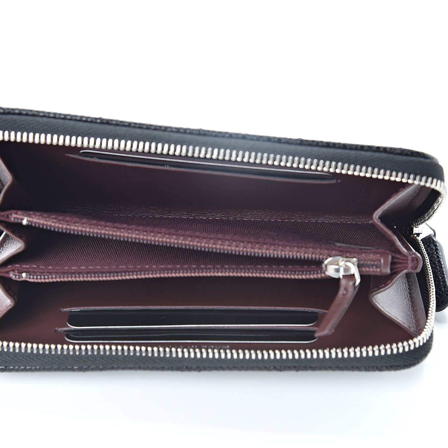 Caviar Quilted Small Zip Around Wallet Black