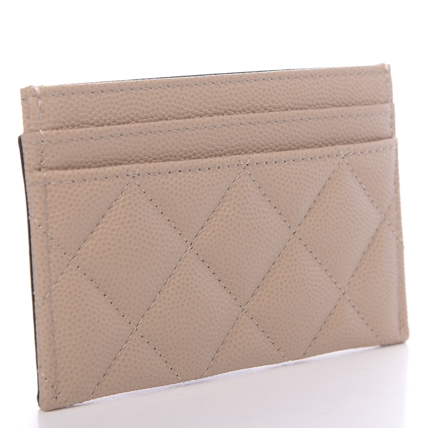 Chanel Caviar Quilted Filigree Card Holder Beige Black 3 of 9