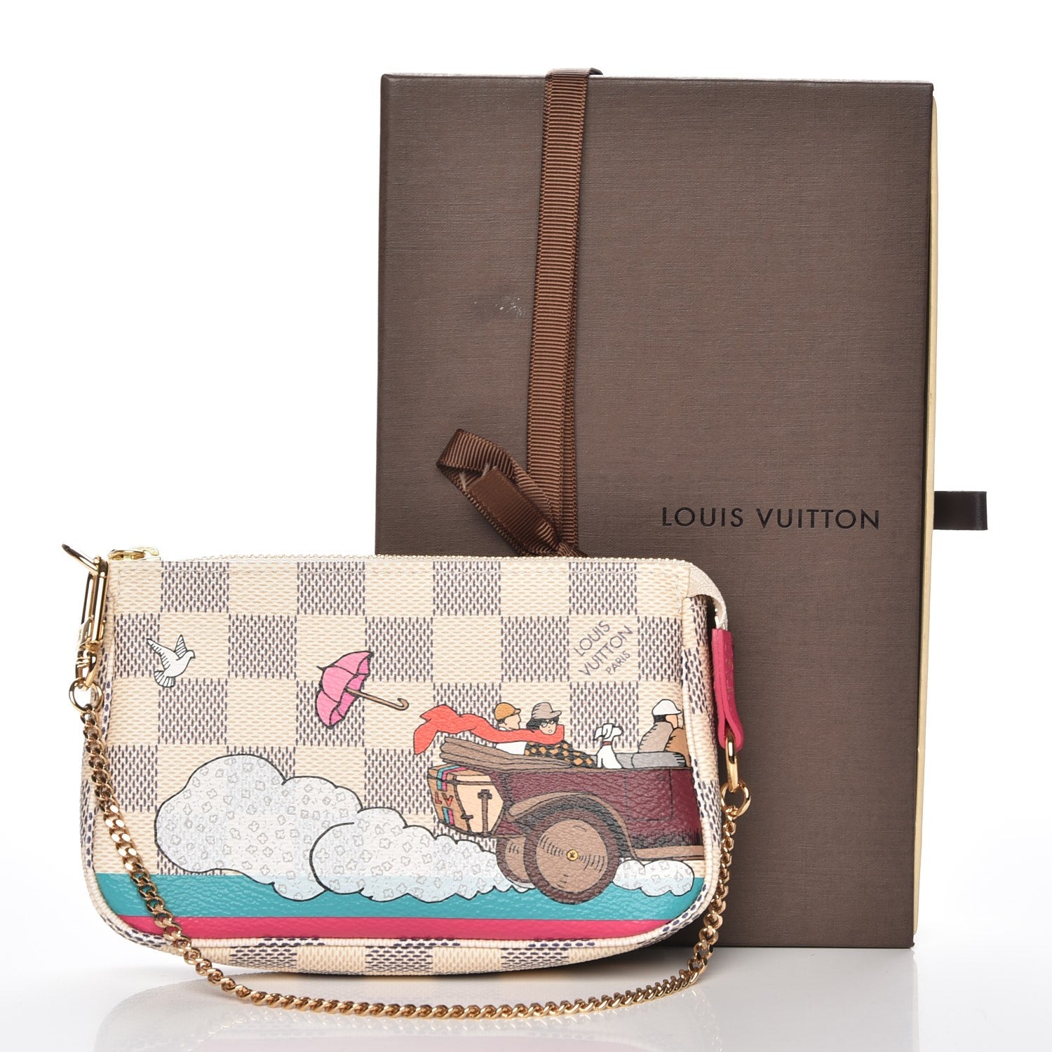 Louis Vuitton Damier Azur 2015 Christmas Animation Mini Pochette Accessories 8 of 8