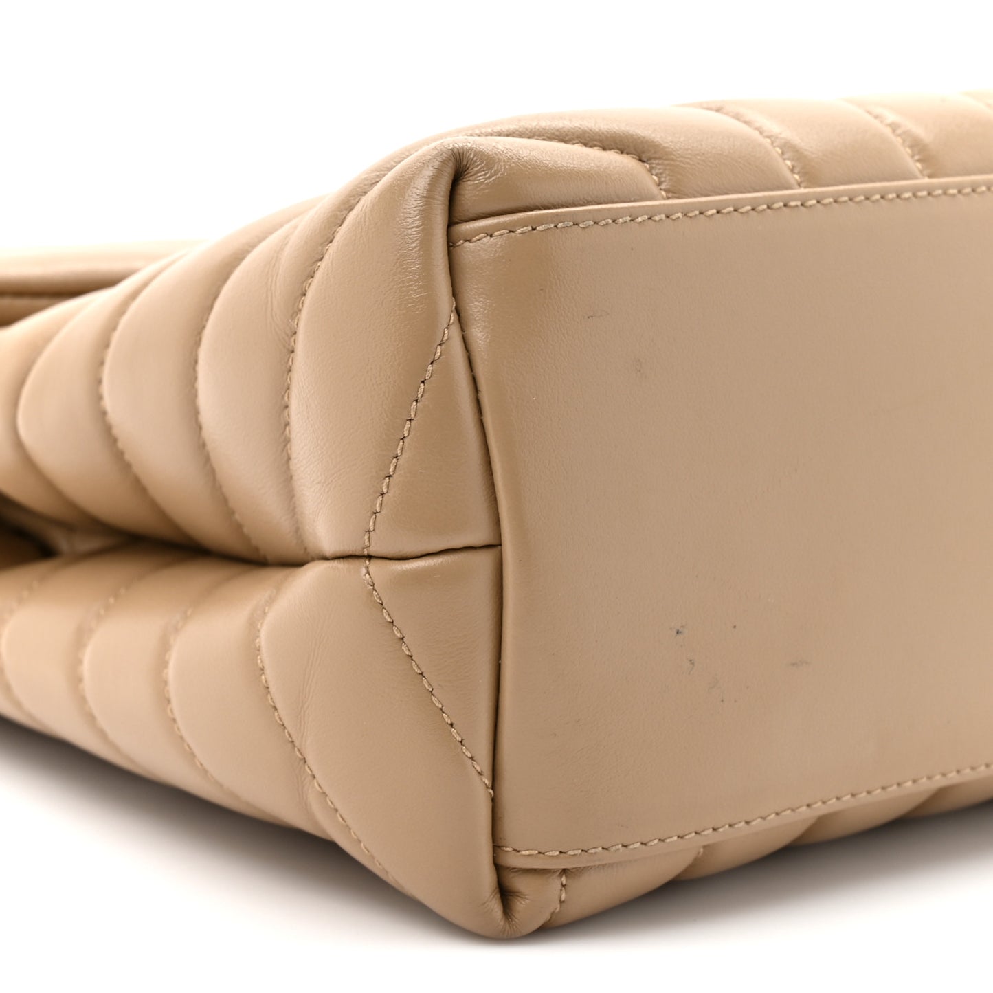Calfskin Y Quilted Monogram Medium Loulou Chain Satchel Dark Beige
