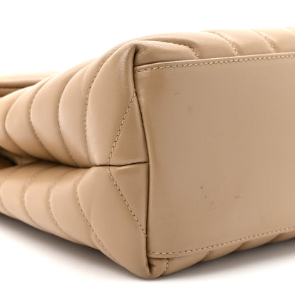Saint Laurent Calfskin Y Quilted Monogram Medium Loulou Chain Satchel Dark Beige 11 of 12