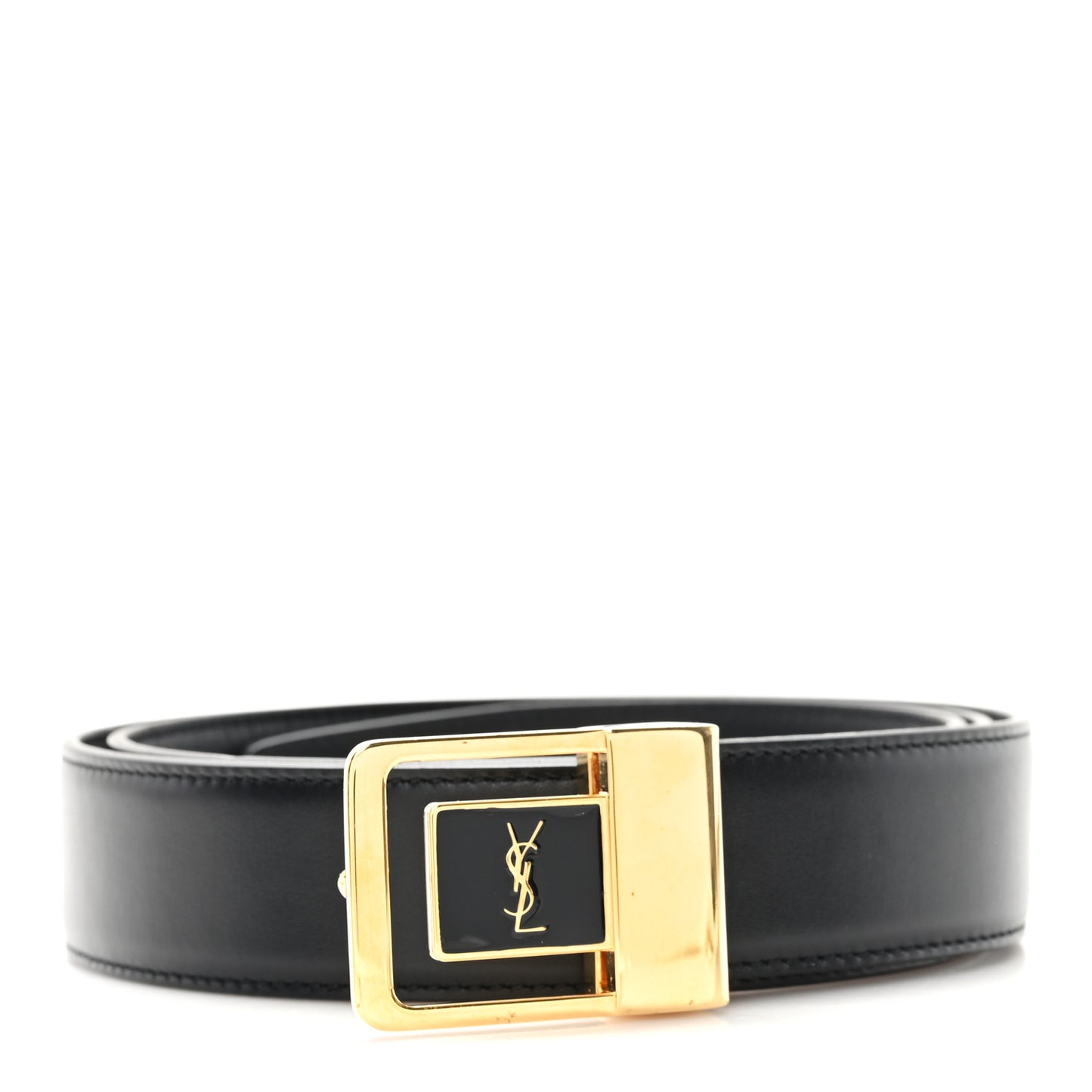 Smooth Calfskin Lacquered La 66 Buckle Belt 90 36 Black