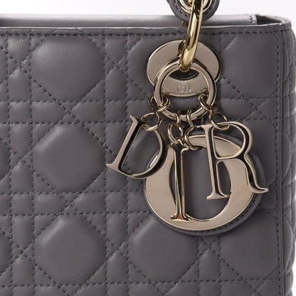 Christian Dior Lambskin Cannage Small Lucky Badges My Lady Dior Grey 13 of 14
