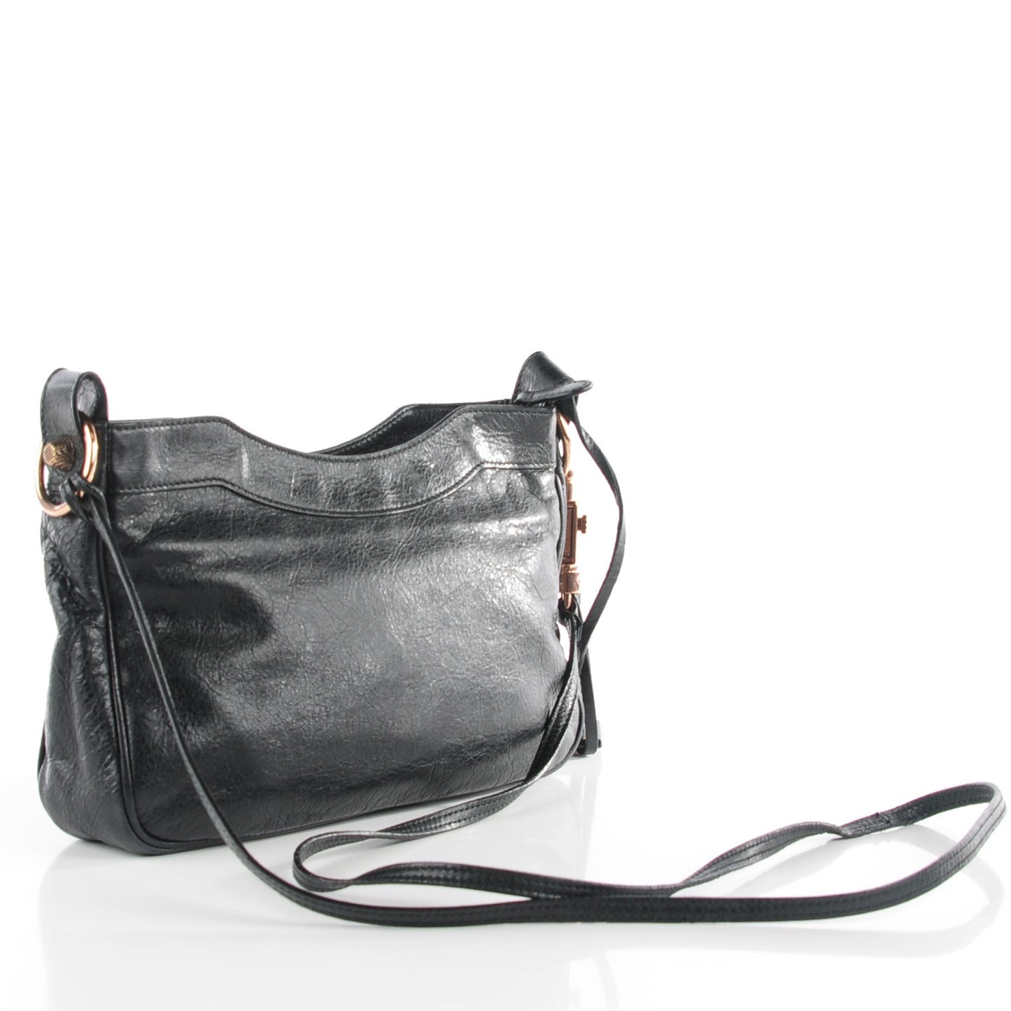 Agneau Giant 12 Rose Gold Hardware Hip Black