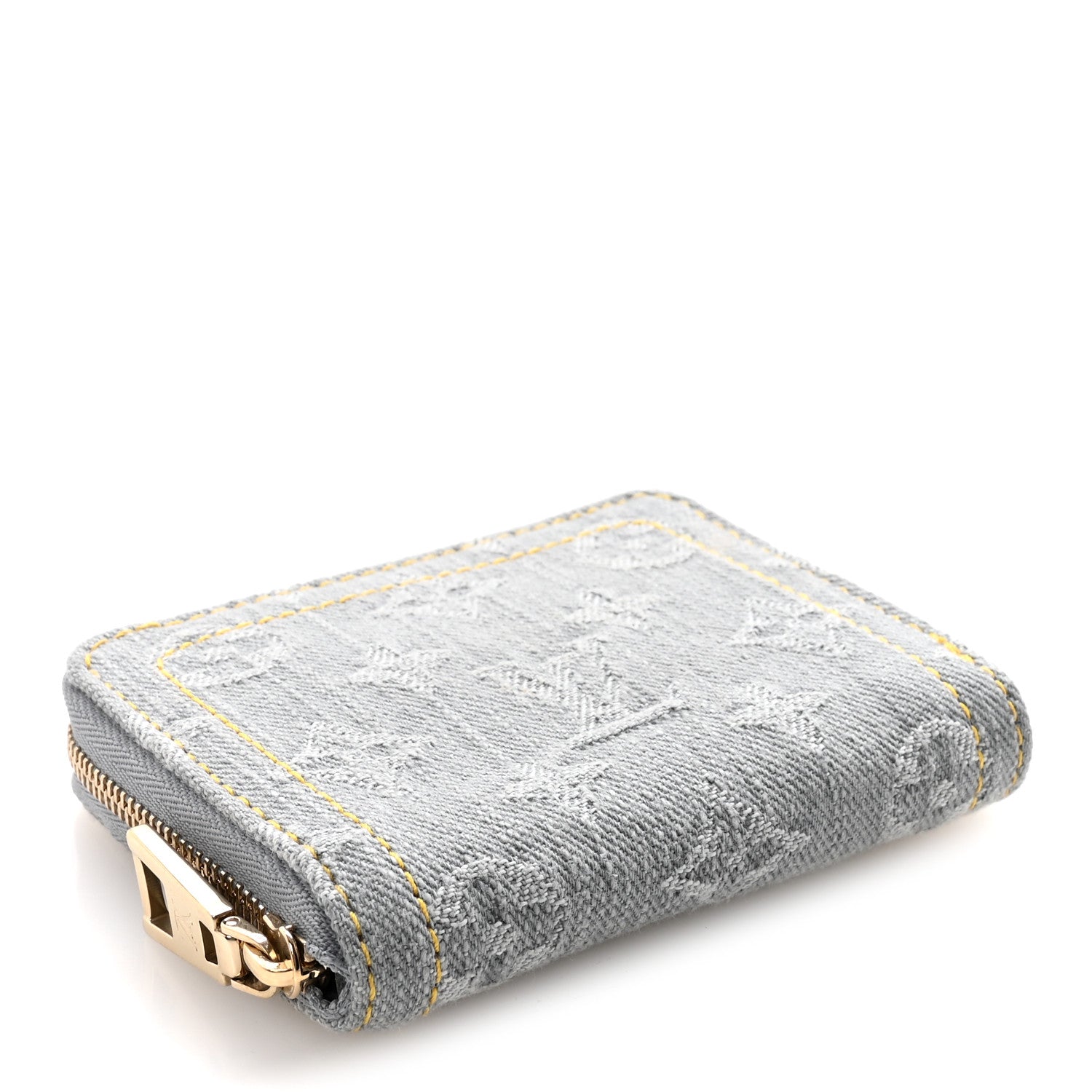 Louis Vuitton Denim Monogram Zippy Coin Purse Washed Gray 4 of 7