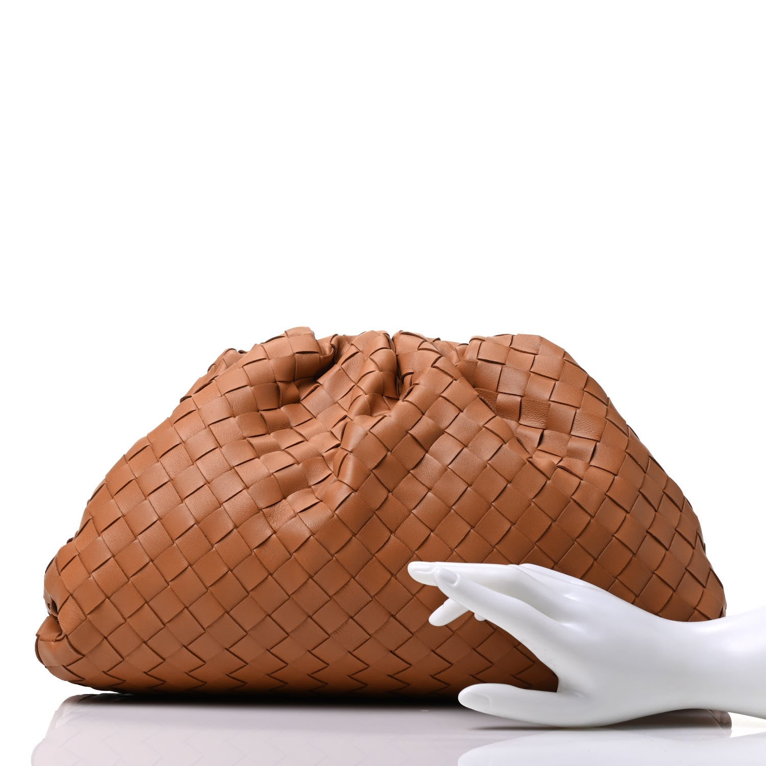 Bottega Veneta Nappa Maxi Intrecciato The Pouch Oversized Clutch Caramel 2 of 11
