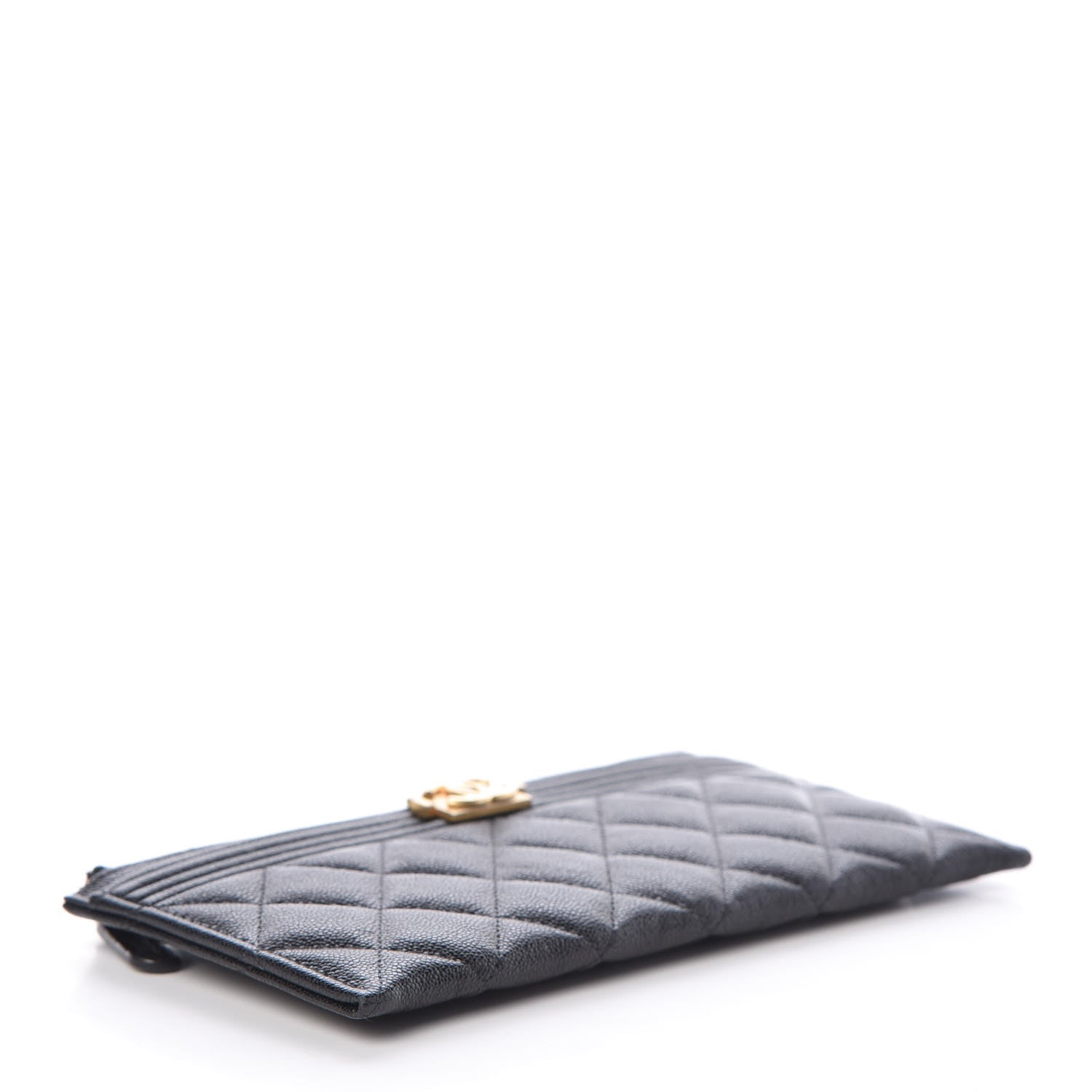 Chanel Caviar Quilted Classic Zip Boy Pouch Black 4 of 10