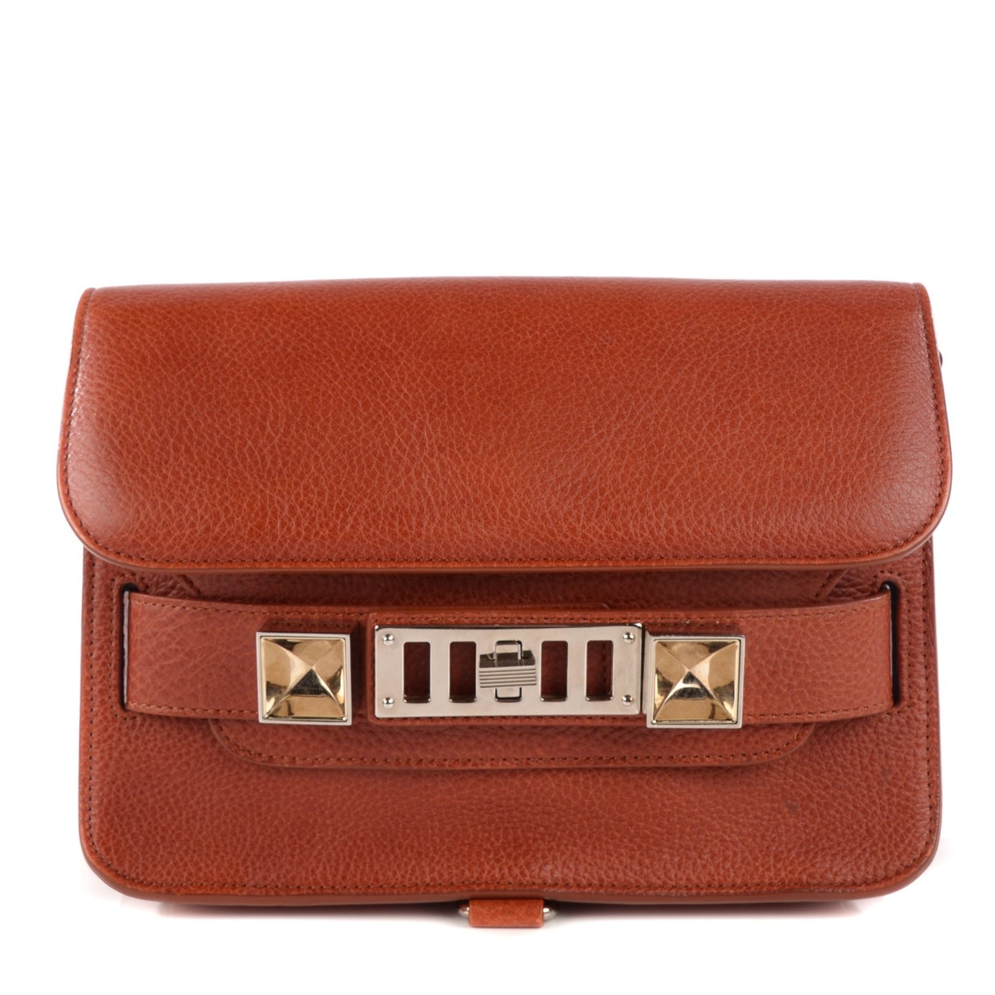 Calfskin Mini PS11 Classic Shoulder Bag Saddle