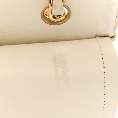 Chanel Caviar Quilted Medium Double Flap White 12 of 15