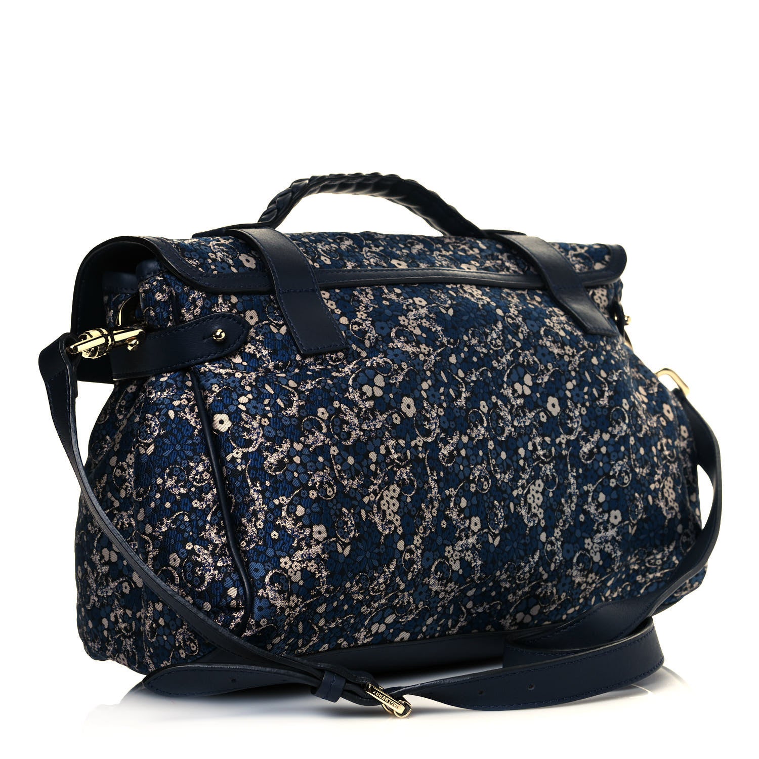 Mulberry Gecko Jacquard Floral Alexa Satchel Navy 3 of 10