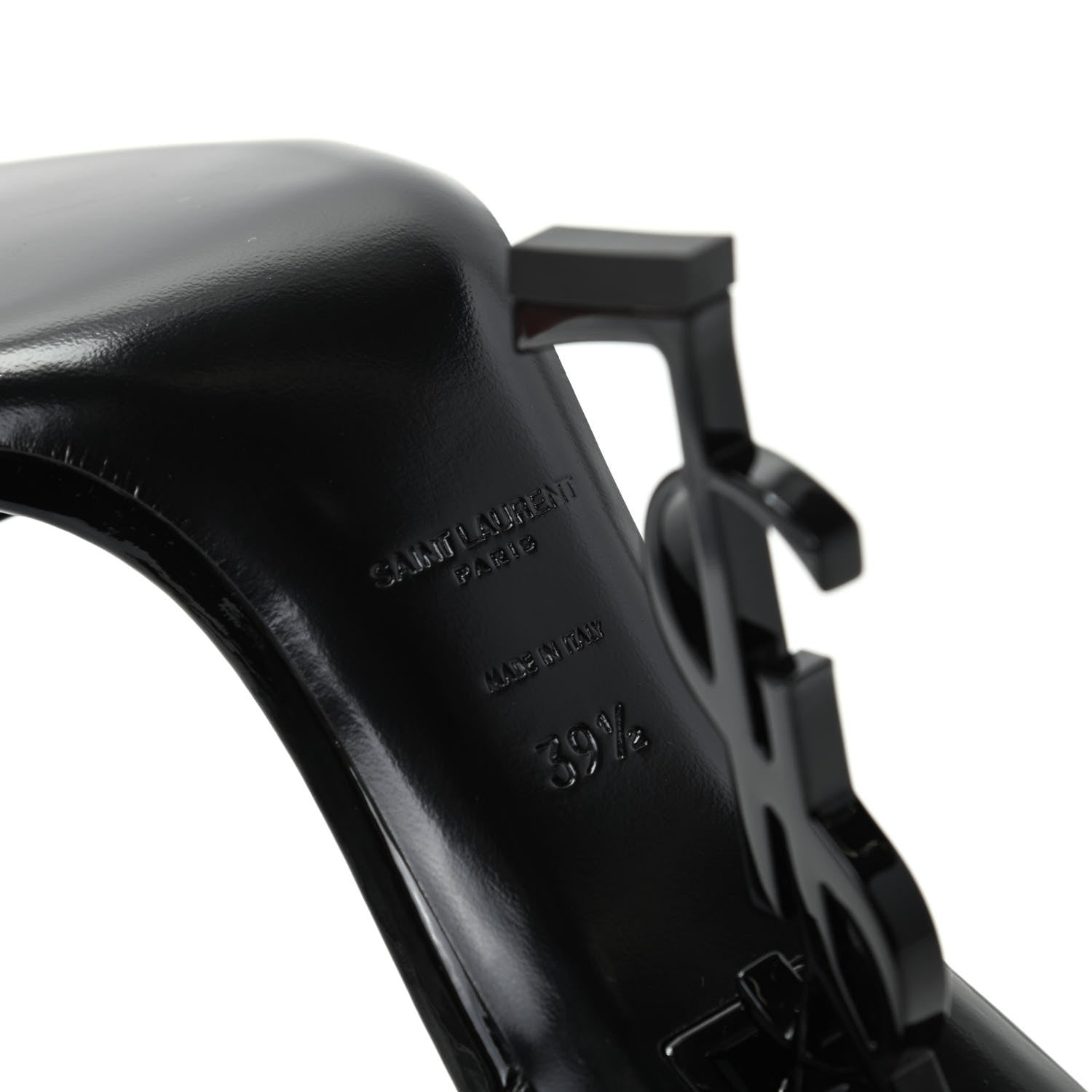 Saint Laurent Patent Calfskin Opyum Sandals 39.5 Black 9 of 11