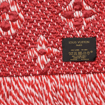 Louis Vuitton Wool Silk Logomania Mix Scarf Coquelicot 4 of 4