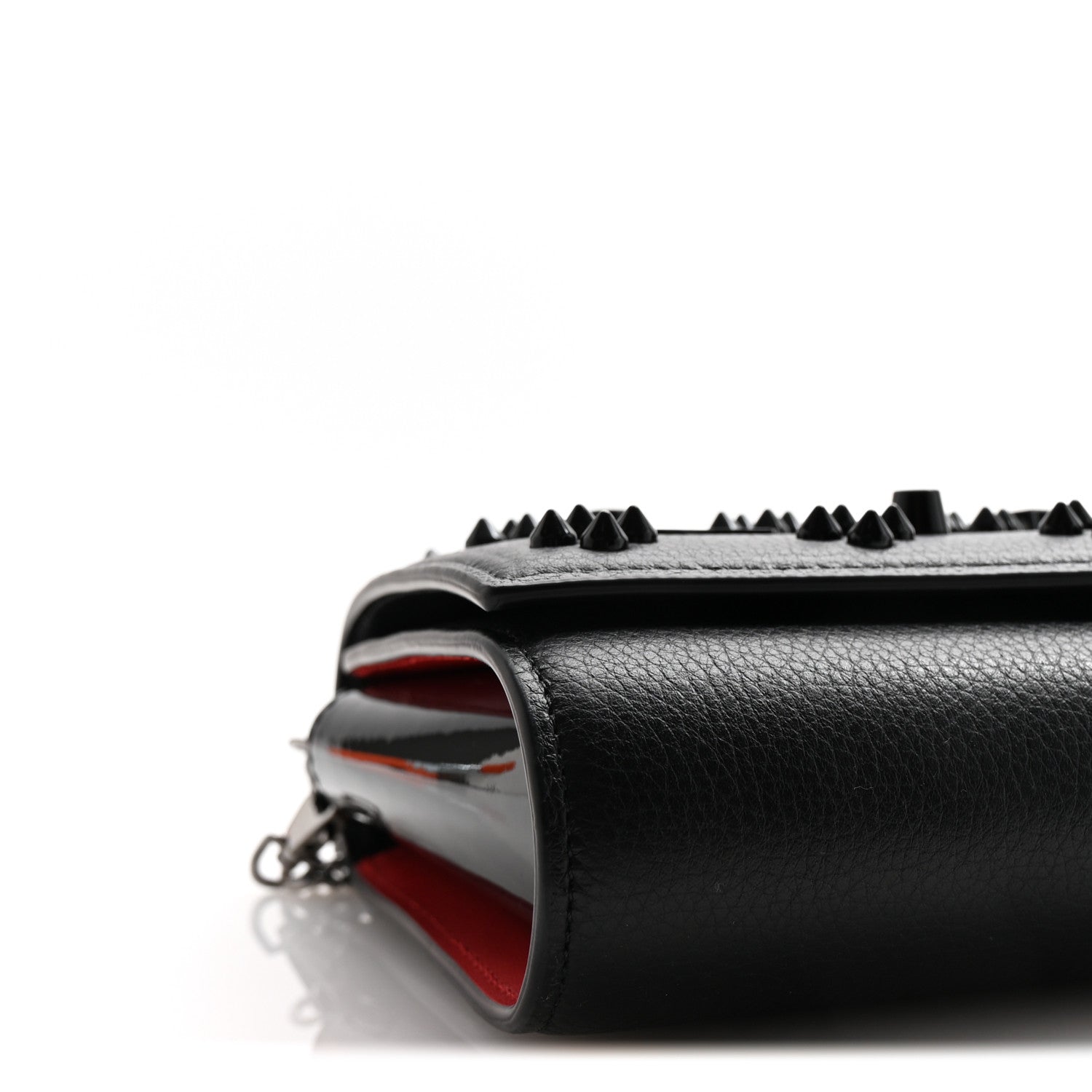 Christian Louboutin Calfskin Spikes Loubinthesky Paloma Clutch Black 9 of 10